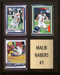 Malik Nabers New York Giants Fan Gift Plaque 8x10 3 Cards Prizm, Donruss, Score 2024 2025 2026