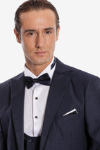 Navy Blue Vested Tuxedo - Wessi
