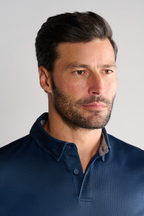 Short Sleeve Polo Dot // Navy