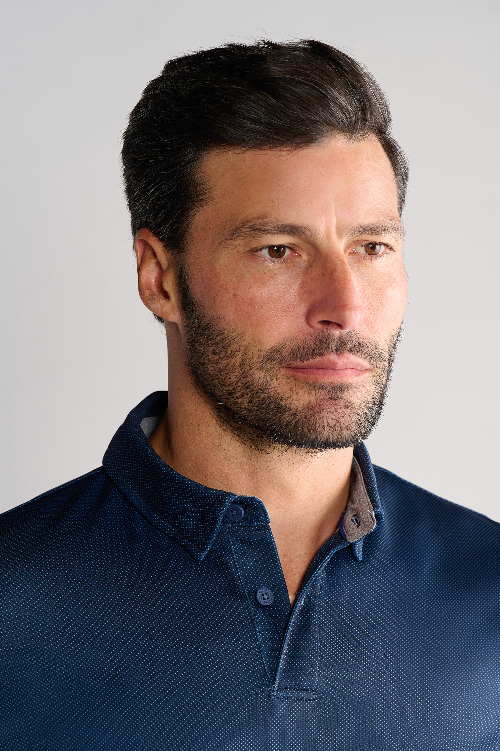 Short Sleeve Polo Dot // Navy