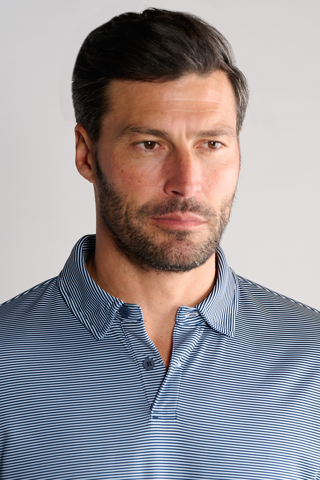 Short Sleeve Polo Stripe // Navy White