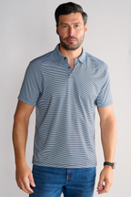 Short Sleeve Polo Stripe // Navy White
