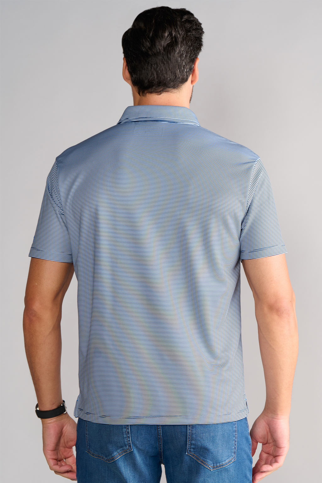 Short Sleeve Polo Stripe // Navy White