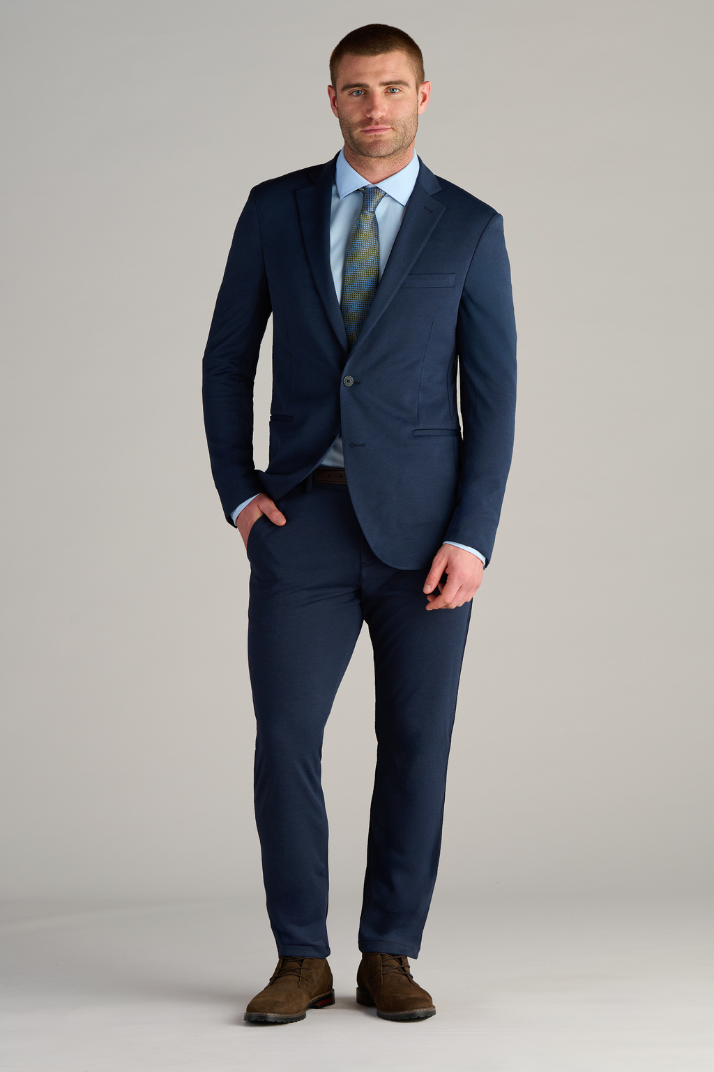 Circular Knit Blazer // Heather Navy