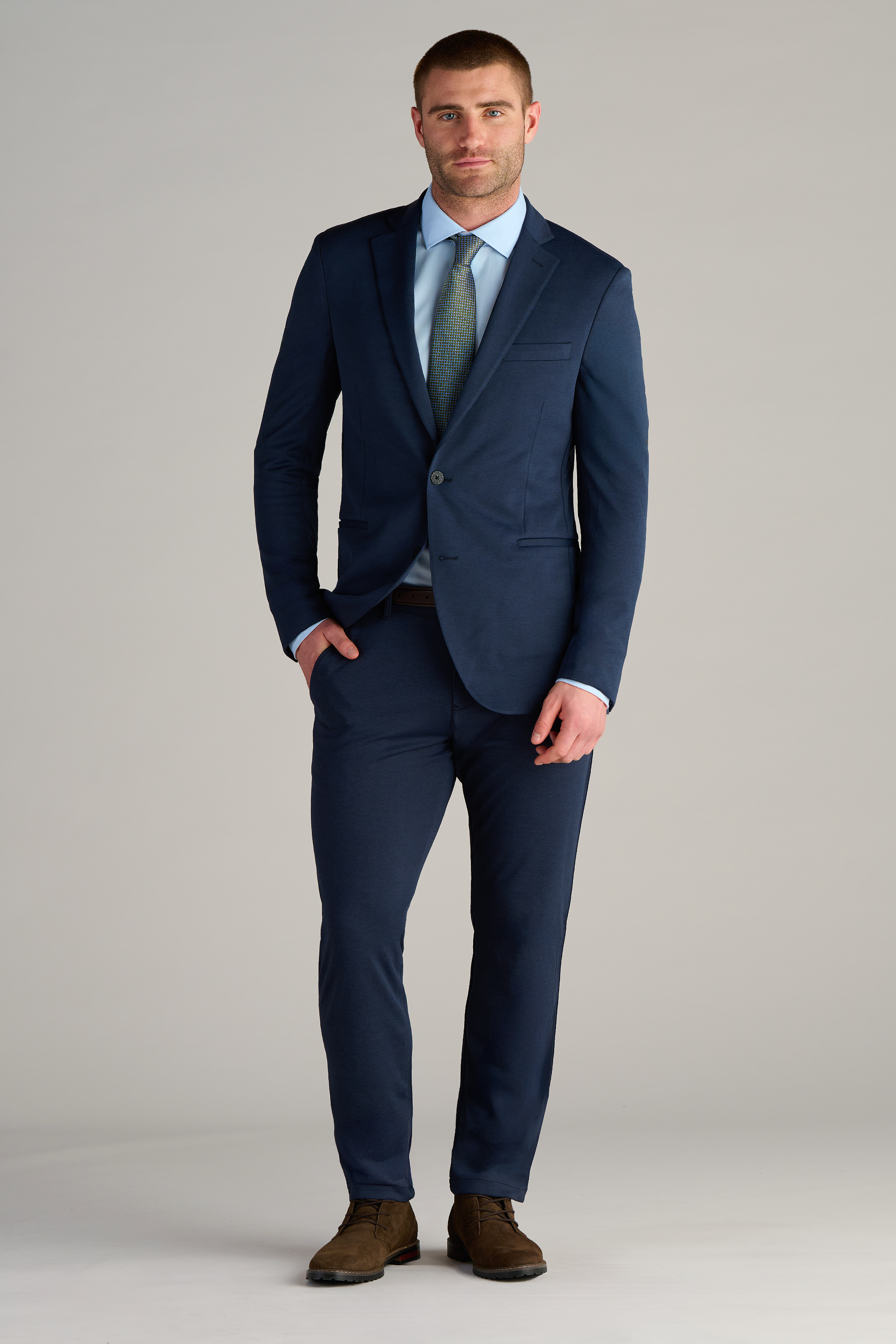 Circular Knit Blazer // Heather Navy