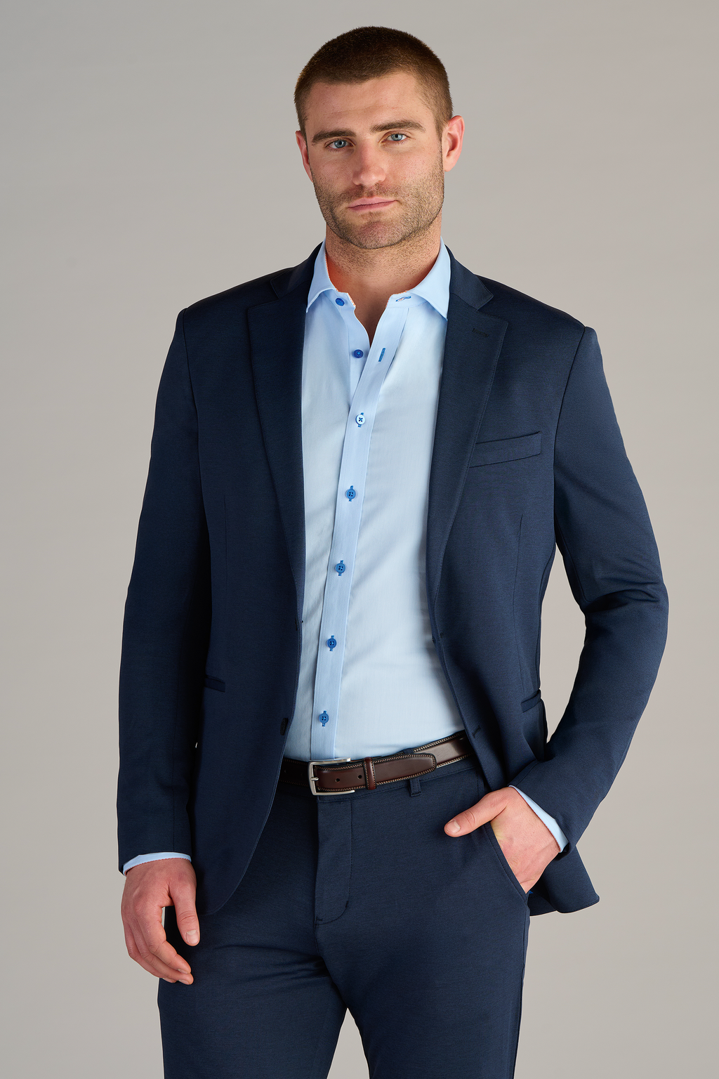 Circular Knit Blazer // Heather Navy