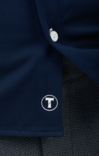Long Sleeve Button Down Polo Contrast // Navy White