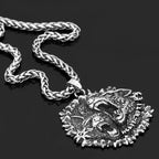 Vikings Geri and Freki Stainless Steel Pendant Necklace