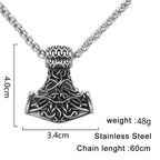 Vikings Mjolnir Stainless Steel Chain Necklace