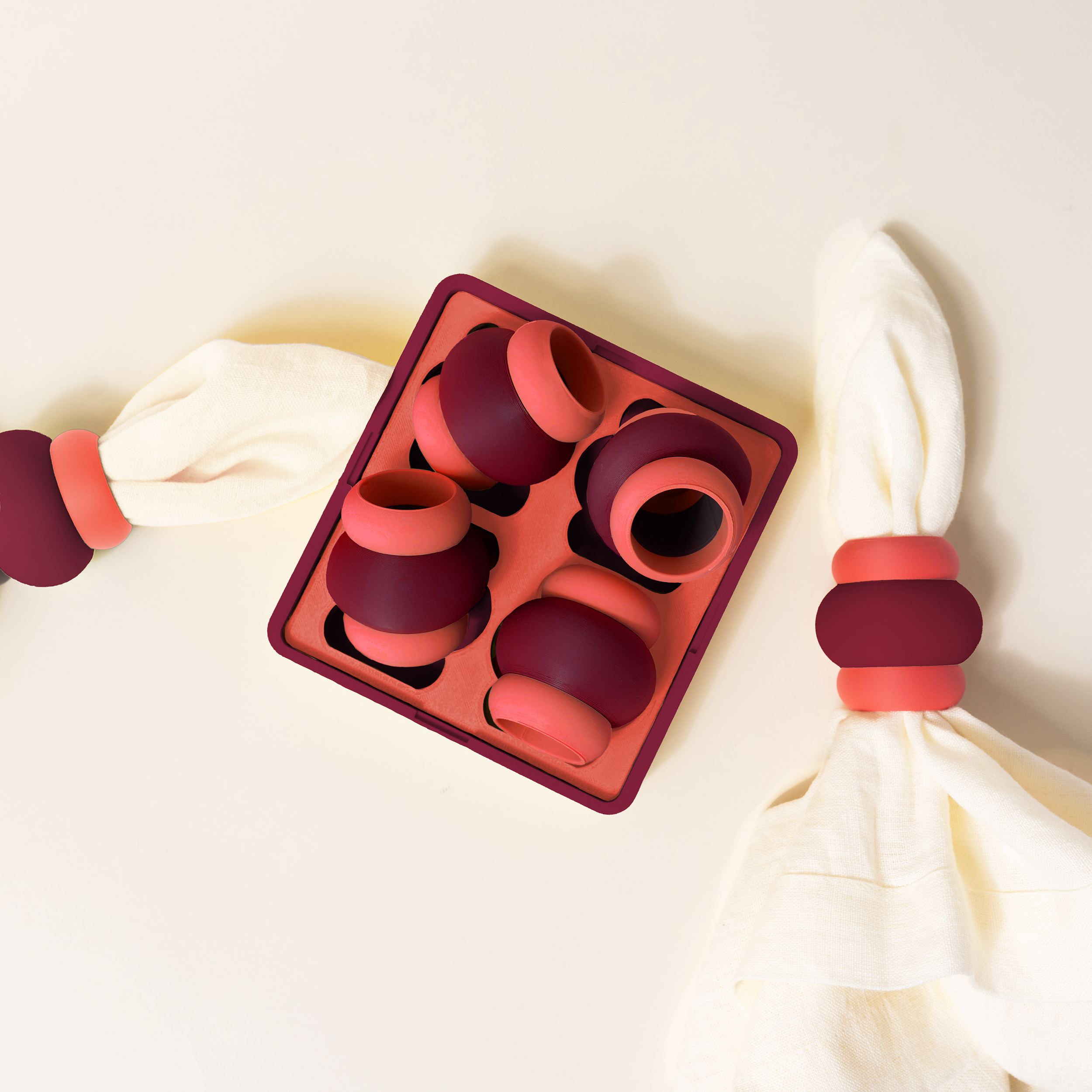 color-block napkin rings