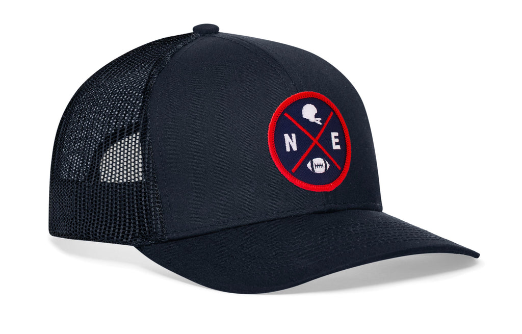 New England Football Trucker Hat  |  NE X Snapback