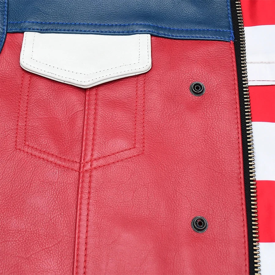 Patriot Rebel Men's Motorcycle Leather Vest