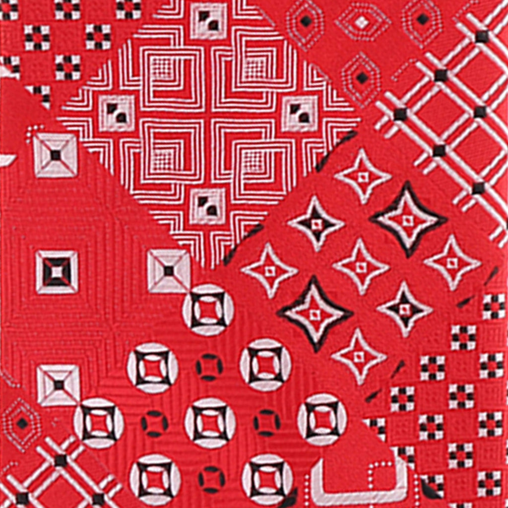 Vittorio Farina Men's Geometric Design Necktie & Pocket Square