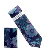 Vittorio Farina Men's Floral Design Necktie & Pocket Square
