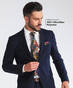 Vittorio Farina Men's Mardi Gras Satin Necktie and Pocket Square