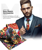Vittorio Farina Men's Mardi Gras Satin Necktie and Pocket Square