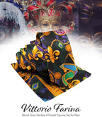 Vittorio Farina Men's Mardi Gras Satin Necktie and Pocket Square