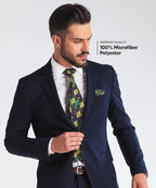 Vittorio Farina Men's Mardi Gras Satin Necktie and Pocket Square