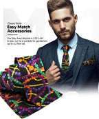 Vittorio Farina Men's Mardi Gras Satin Necktie and Pocket Square