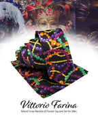 Vittorio Farina Men's Mardi Gras Satin Necktie and Pocket Square