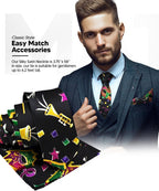 Vittorio Farina Men's Mardi Gras Satin Necktie and Pocket Square