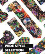 Vittorio Farina Men's Mardi Gras Satin Necktie and Pocket Square