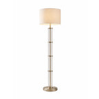 Nimbus Brushed Nickel Floor Lamp with 3-Way Rotary Switch Clear Glass Body  Metal Base