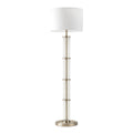 Nimbus Brushed Nickel Floor Lamp with 3-Way Rotary Switch Clear Glass Body  Metal Base