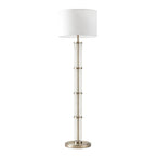 Nimbus Brushed Nickel Floor Lamp with 3-Way Rotary Switch Clear Glass Body  Metal Base