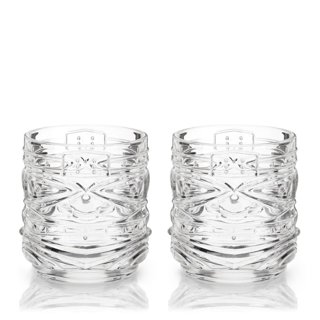 Pacific Crystal Tiki DOF Tumblers Set of 2