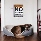 Metal Tin Sign "Warning: NO STUPID PEOPLE Beyond This Point" Bar Man Cave #C-101