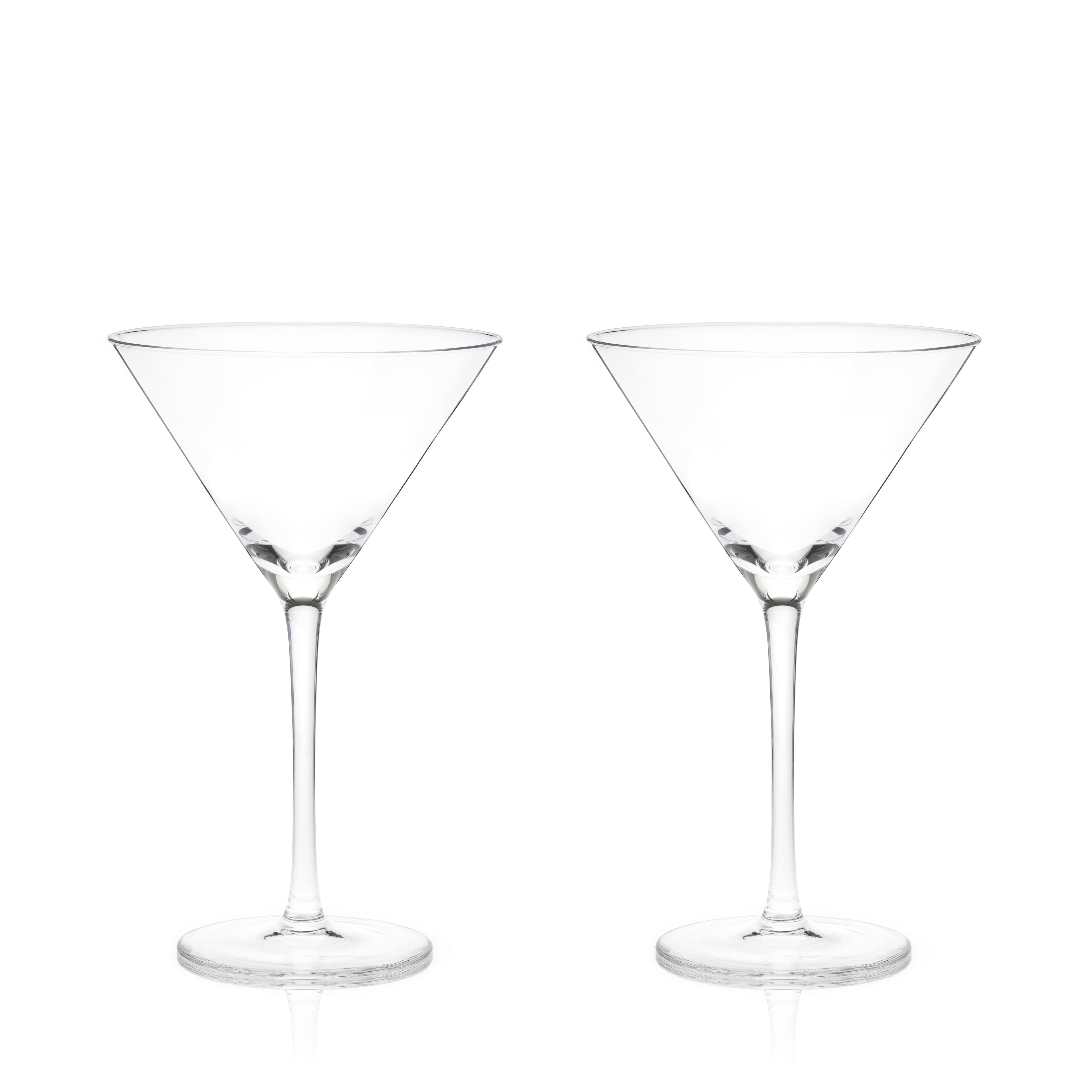 Raye Stemmed Crystal Martini Glasses Set of 2