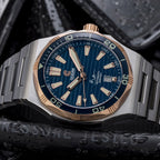 Bolt - Blue - Solid 18K Red Gold Bezel