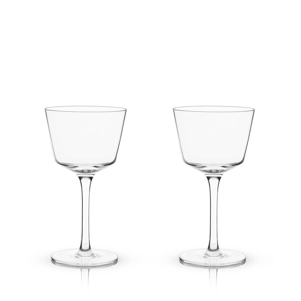 Raye Angled Crystal Nick & Nora Glasses Set of 2