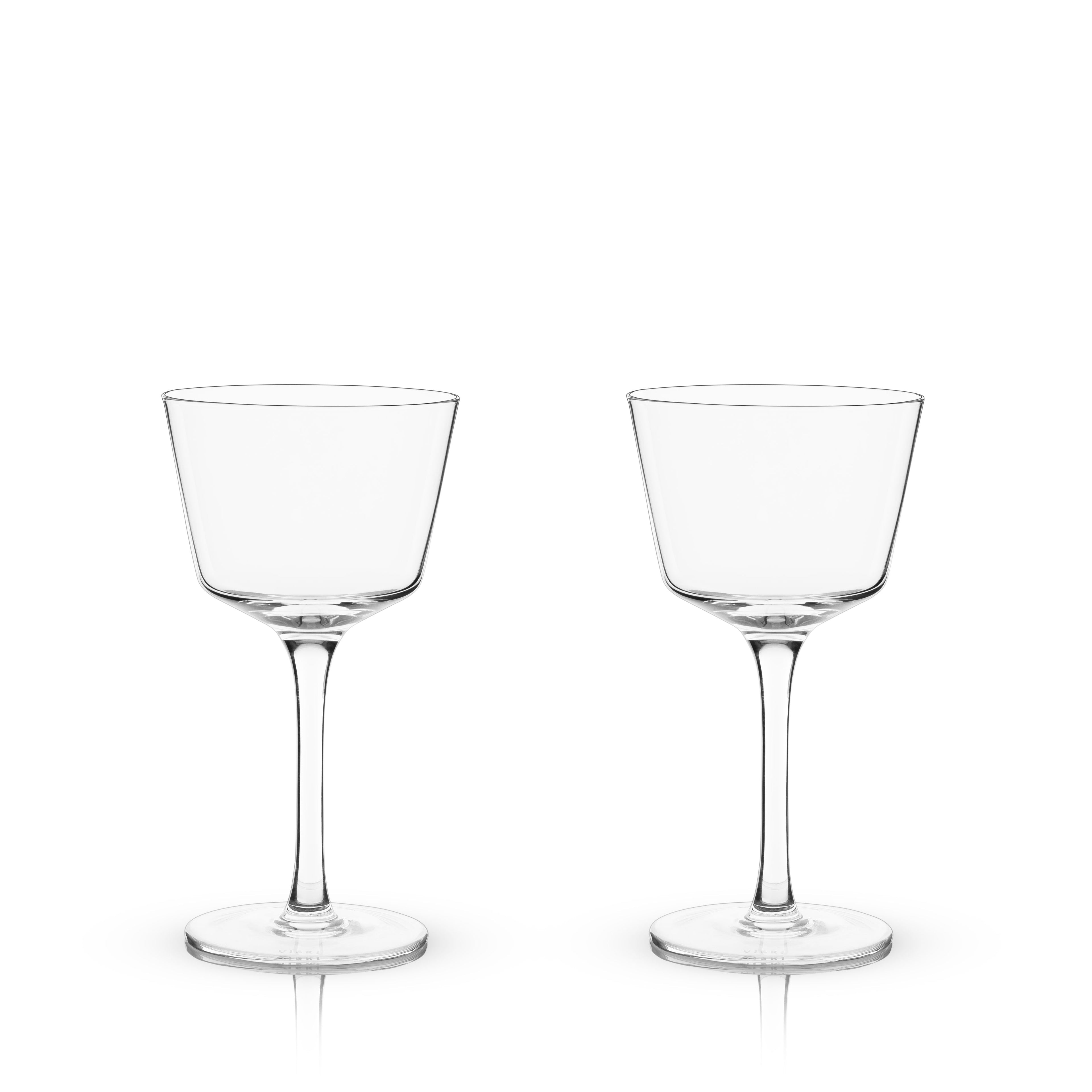 Raye Angled Crystal Nick & Nora Glasses Set of 2