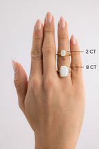 Sterling Silver Elongated Cushion Opal Cocktail Ring