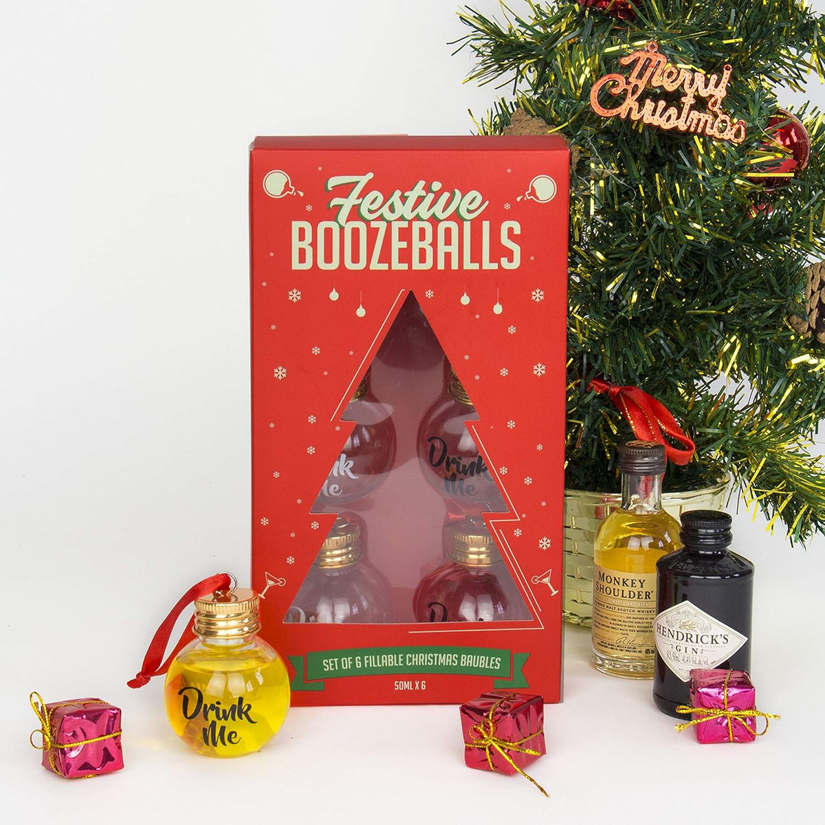 Festive Boozeballs - 6PK Christmas Ornament Shot Glass Party Decorations
