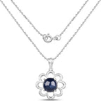 4.65 Carat Genuine Blue Sapphire .925 Sterling Silver Pendant