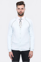 Blue Cotton Men Knitwear - Wessi