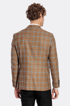 Checked Brown Men Blazer - Wessi