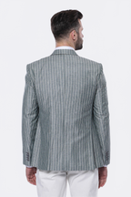 Striped Green Men Suit - Wessi