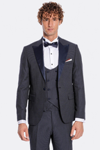 Navy Blue Tuxedo Suit - Wessi