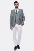 Striped Green Men Suit - Wessi