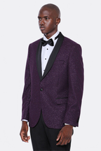 Burgundy Shawl Lapel Tuxedo Jacket - Wessi