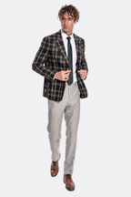 Plaid Slim Fit Black Men Blazer - Wessi