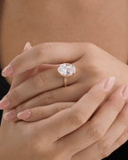 Sterling Silver Oval Cut CZ Cocktail Ring