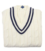 Fedeli Merino Wool V-Neck Varsity Sweater Vest