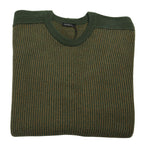 Manrico Olive-Green Textured Cashmere Crewneck Sweater