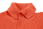 Manrico Orange Quarter Button Cashmere Sweater