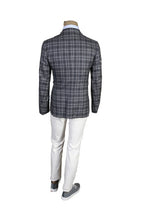 Kiton Plaid Wool-Silk-Linen Sport Jacket